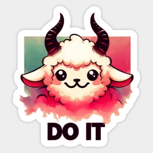 Funny Evil Lamb Quote Do It Sticker